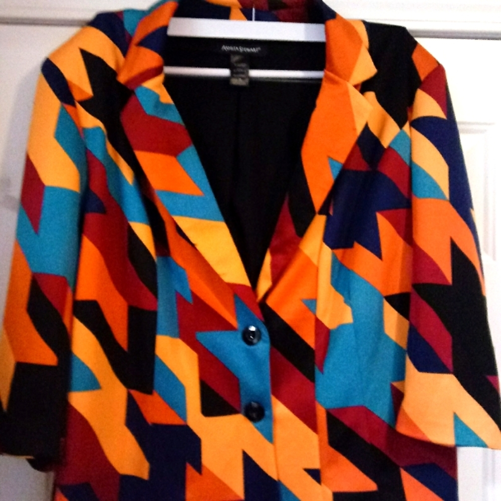 Ashley Stewart Sz 18 Abstract Print Blazer
